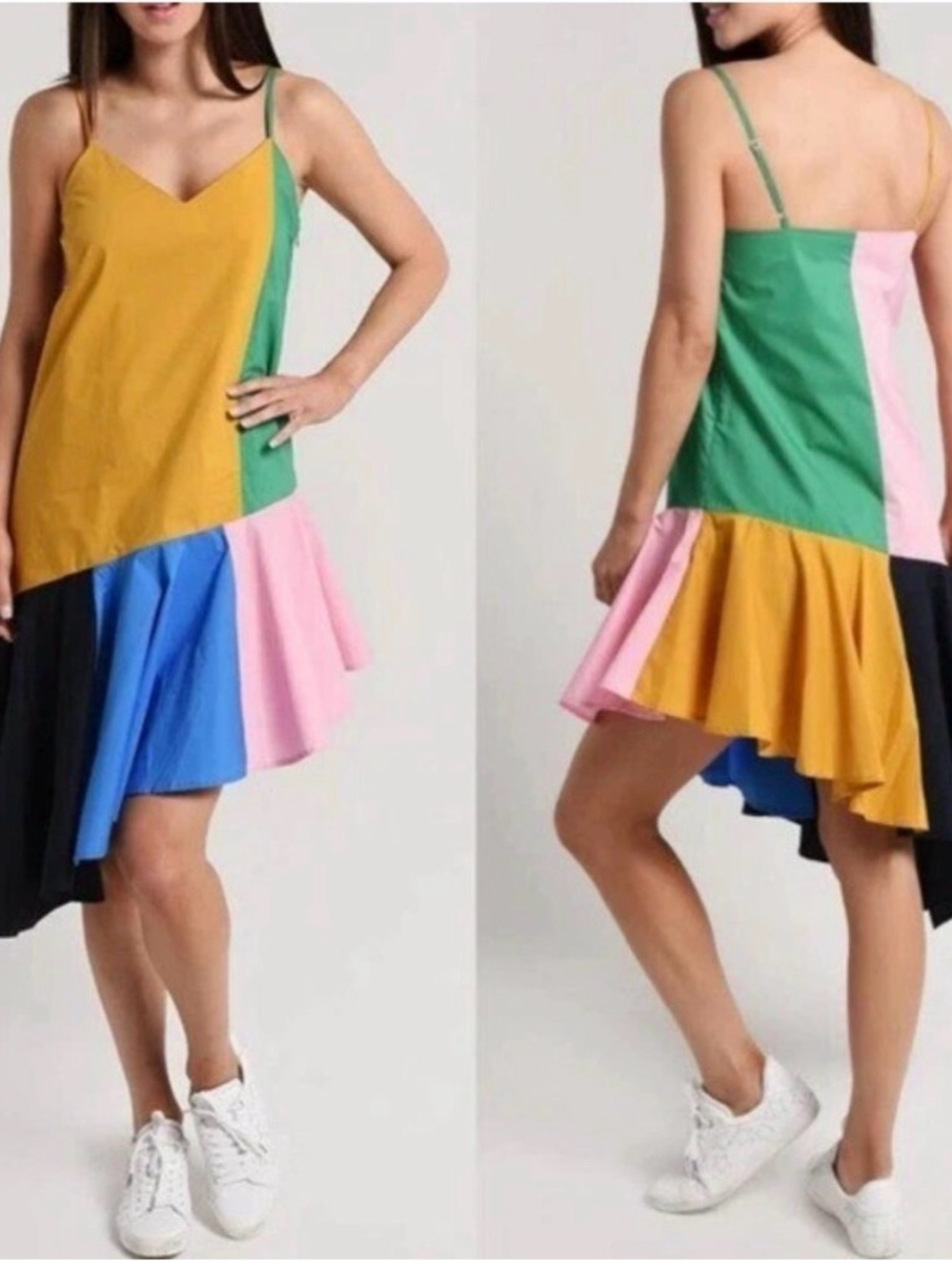 English factory color block dress